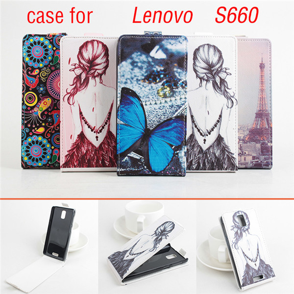 5 Styles Painted Lenovo s660 Back Case Genuine Brand Leather Flip Case For lenovo s660 case