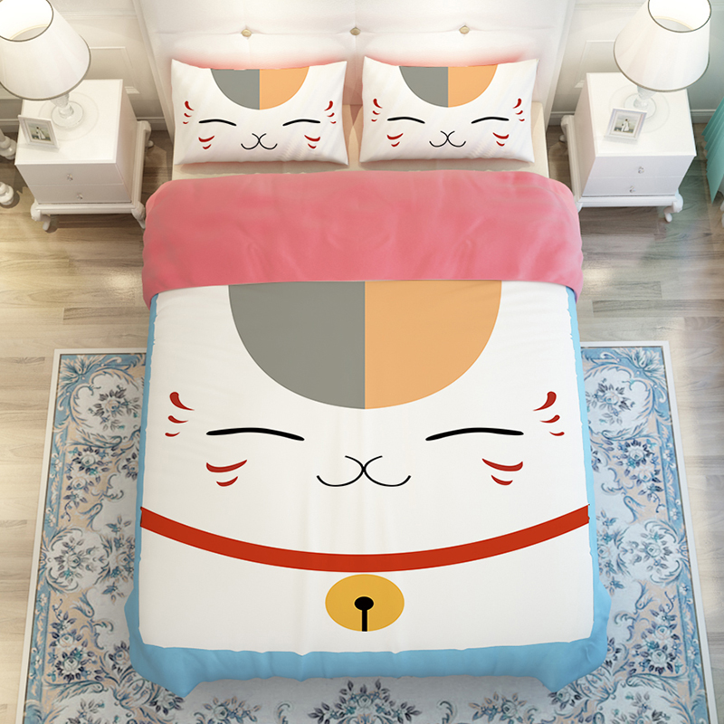 2016 #0010 home decoration textile cotton 3-4pcs lucky cat summer eye printed bedding set bed sheet cover