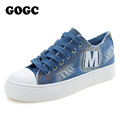 GOGC Slipony Women Footwear Brand Canvas Denim Shoes for Women Thick Soled Sneakers Casual Shoes Women