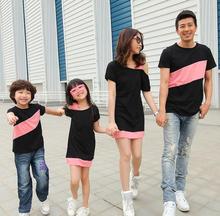 Casual Family Clothing Special Shoulder Dresses for Mother and Daughter Family Clothing T-shirt for Father and Son, CP56