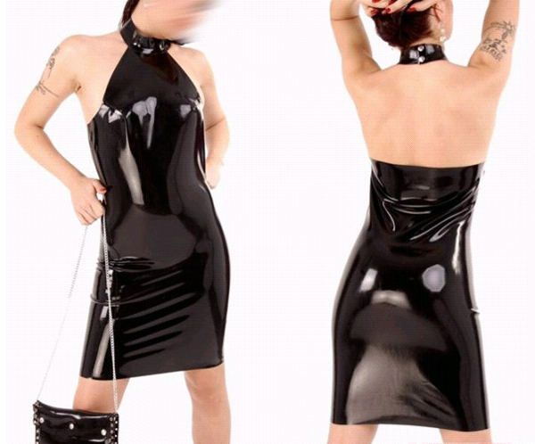 Summer Dress 2015 Sexy Sleeveless Latex Women Dress Clubwear for Adult Black Rubber Vestidos Party Dresses Plus Size Hot Sale