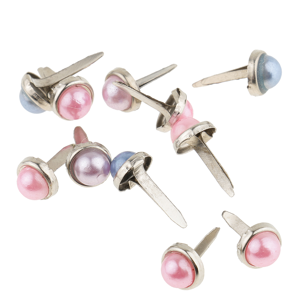 200x Pearl Head Mini Metal Brads Paper Fastener for Scrapbooking Cardmaking
