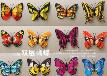 10 шт. / комплект 3D красивый реалистичный двойной крыло искусственный бабочка для свадьба украшения для дома ну вечеринку украшение