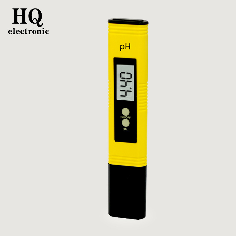 Portable pH meter ph test pen PH tester Soil ph value detection 0.00-14.00ph Precision glass probe Water Quality Analyzer yellow