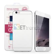 50pcs/lot Wholesale 0.3MM 2.5D Colorful Tempered Glass Protector for iPhone 6/6S front back color screen protector DHL Free Ship