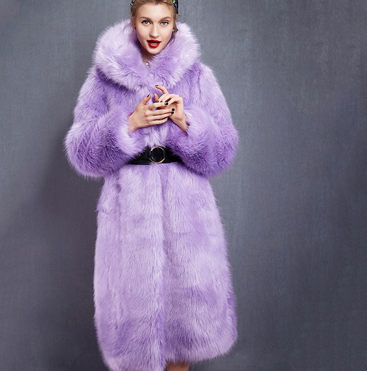 Womens Faux Fur Coat With Hood - JacketIn