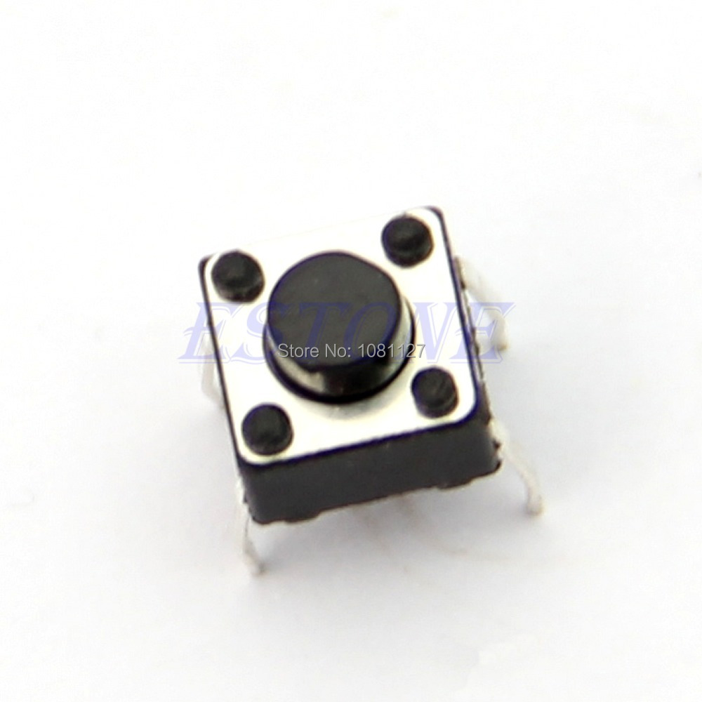 B76 100pcs Tactile Push Button Switch Momentary Tact 6x6x5mm DIP Through Hole 4pin