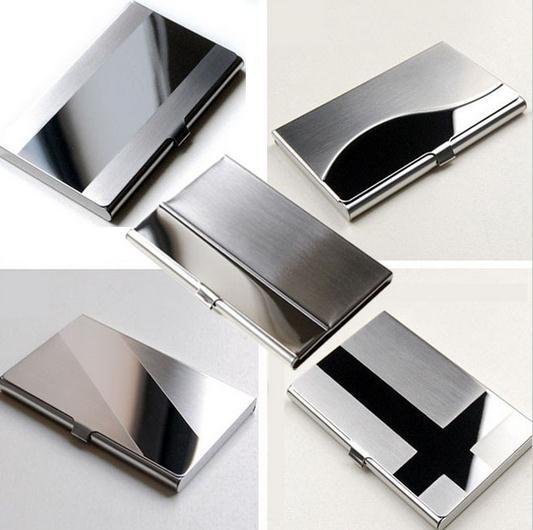 Stainless Steel Silver Aluminium Business ID Credit Card Case Puscard L09407