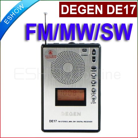DEGEN DE17 FM Stereo A0904A MW SW LCD Radio DSP World Band Receiver Alarm Quarz Clock