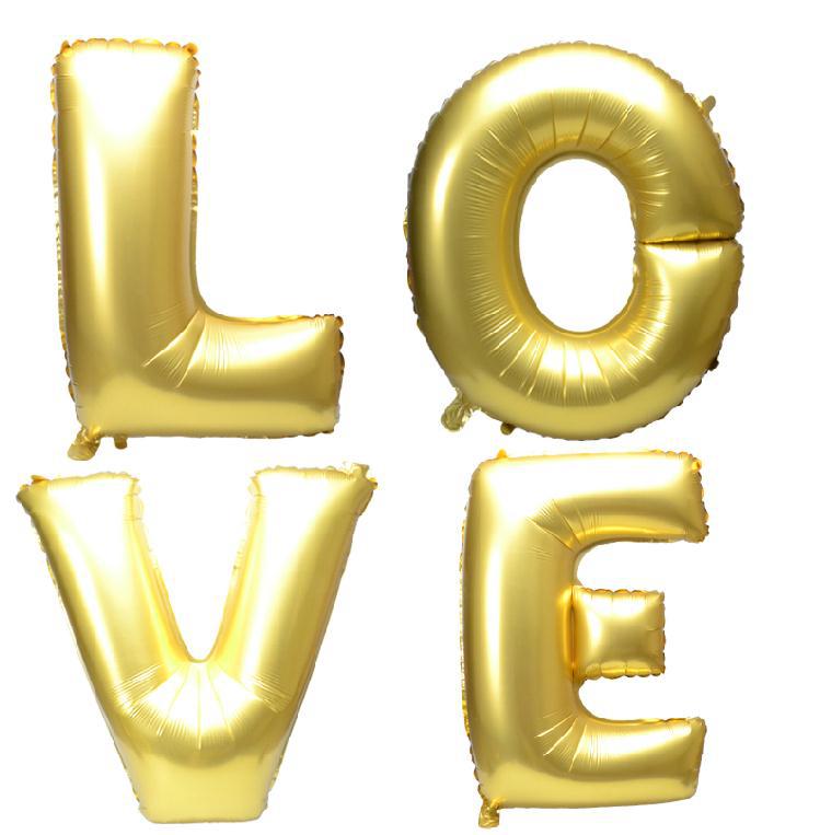 giant gold love balloons