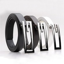 New Dropshipping Design G Alloy Buckle Mens Thin Waist Belt Waistband Faux Leather Belts Hot Freeshipping