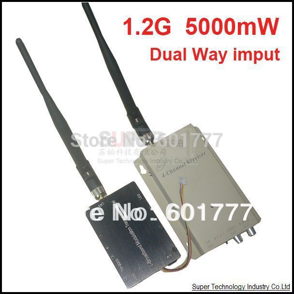 5W New model & dual way video imput 1.2G transceiver,1.2G Video Audio Transmitter Receiver,1.2G CCTV transmitter av trasnmitter