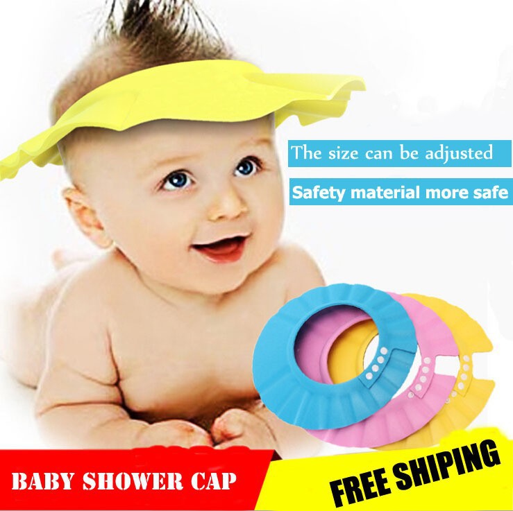 Free Shipping 2015 Safe Shampoo baby Shower Cap Bathing Bath Protect Soft Cap Hat For Baby Children Kids Gorro de ducha Tonsee (1)