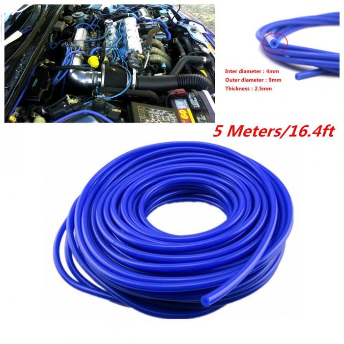 Auto Car Universal Blue 3mm Silicone Vacuum Tube Hose Silicon Tubing 16.4ft 5M