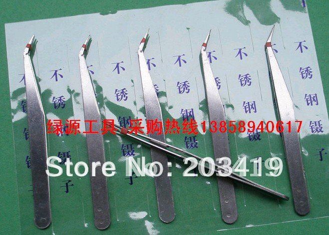Stainless Steel Curved Pointed Tweezers pincers DIY tool Nail beauty clip hand Tools wholesale