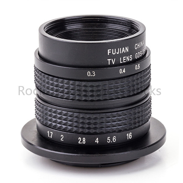 Television TV Lens/CCTV Lens work for Micro 4/3 Mount Camera 35mm F1.7in Black