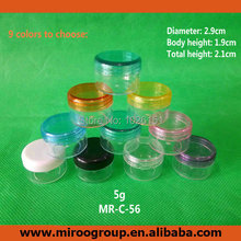 Free Ship 50PCS 5ml 5g Empty Plastic Cosmetic Cream Jar, Makeup Container Sample Jar with Lids for Cosmetic Refillable Packaging