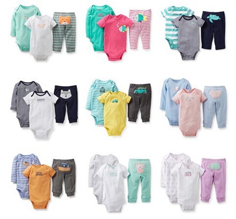 Original Carters Baby Boys Girls Clothings Sets Carters Baby Models Bodysuits Pants 3pcs Set There are