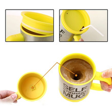 New Stainless Lazy Self Stirring Mug Automatic Mixing Coffee Cup Yellow V3NF