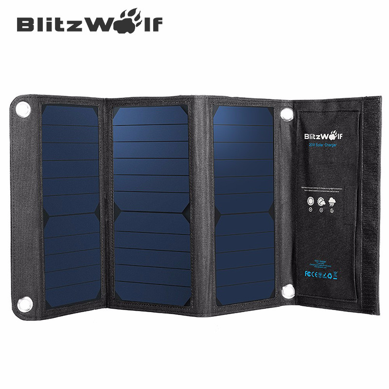 BlitzWolf 20W 3A Foldable Portable SunPower Solar Cell USB Solar Panel Charger with Power3S Powerbank For iPhone 6s / 6 6plus BlitzWolf 20W 3A Foldable Portable SunPower Solar Cell USB Solar Panel Charger with Power3S Powerbank For iPhone 6s / 6 6plus