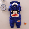 2016 Spring Autumn New Children Set Baby Boy Clothing Sets Jacket Pants Cartoon Monkey Hoodie Sweater