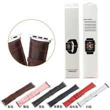 Nuevo patrón del cocodrilo del cuero genuino de Apple reloj correa de la banda para Apple reloj iWatch 42 MM 6 colores