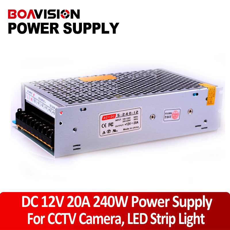 Power supply 12V 20A 240W DC Switching CCTV Power Supply Transformer