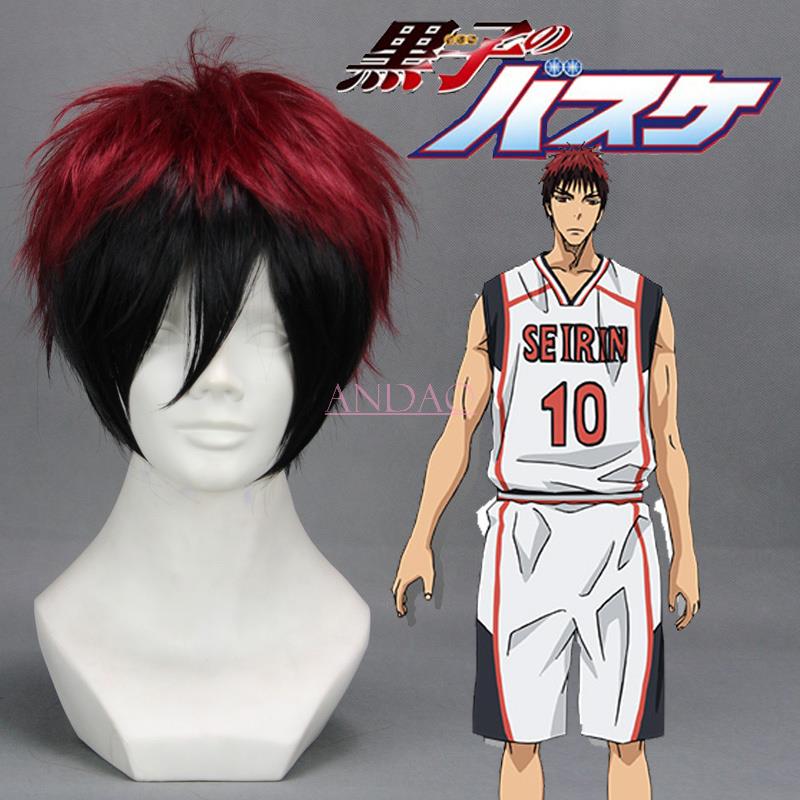 Cosplay Wig Kuroko s Basketball Kagami Taiga Anime Wine Red Black Color Hair Men s Short
