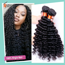 6A Cheap deep wave brazilian hair 4 pcs curly brazilian hair extensions unprocessed natural black brazilian hair weave bundles