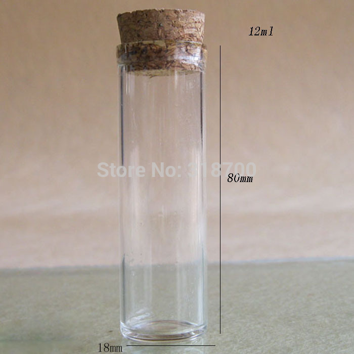 Free Shipping -10ml glass bottle, glass bottle with cork, empty glass bottle,clear glass bottle, glass vial,small glass bottle