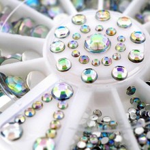 New Women 12 Style 3D Design Tear Nail Art Decorations Rhinestone 5Size Colorful Nail Accessories for Nail Decoration