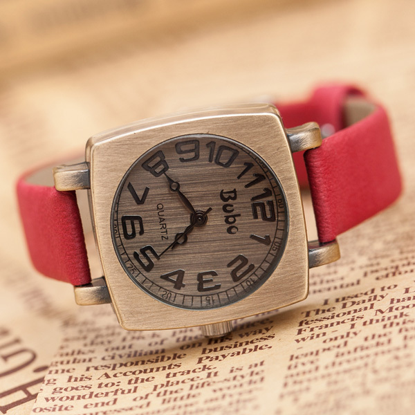 New Fashion Students Women Men Korean vintage Square Wrist Neutral Wrist Watch L05400