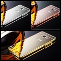 Luxury Aluminum Metal Frame Mirror Acrylic Back Cover Case for Samsung Galaxy J1 2016 J120 SM