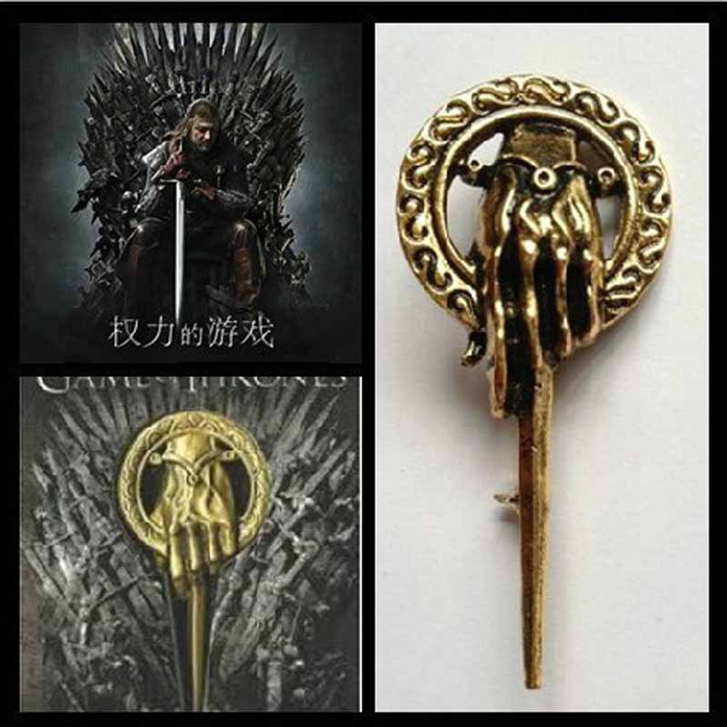 DY028ZQ (24pcs/lot) pupular Hand of The King Pin brooch from hot moive Game of Throne free shipping