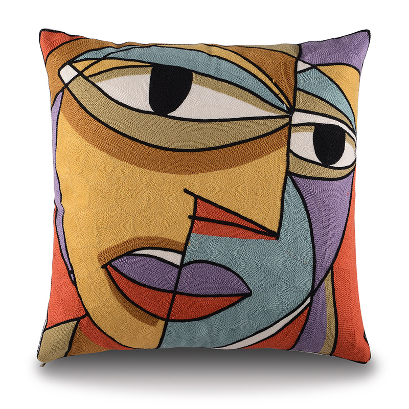 Top Finel Picasso Embroidered Decorative Throw Pillows Case Cotton Cushion Cover Creative Decoration for Sofa Car