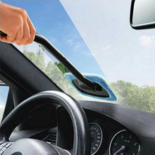 Microfiber Auto Window Cleaner Long Handle Car Wash Brush Dust Car Care Windshield Shine Towel Handy Washable Car Cleaning Tool
