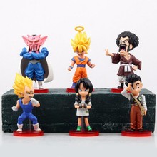 6pcs/set Dragon Ball Z Budokai Vegeta Action Figures Q Majin Buu Gotenks Saiyan Goku Super Son PVC 8cm Anime Japanese