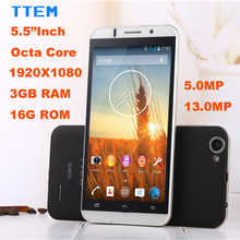 Original New phone 5 5 TTEM A909 MTK6592 OctaCore android Smartphone 3G WCDMA 3GB RAM 16G