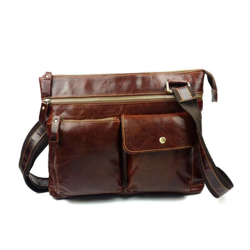 Fashion male shoulder bags High quality man genuine leather casual shoulder bags small messenger bags Handbags business bag