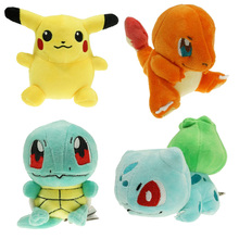 Pokeball Плюшевые Игрушки Пикачу и Bulbasaur & Squirtle & Charmander Фаршированная Аниме Плюшевые Игрушки Куклы Подарки Ко Дню Рождения для Детей # E