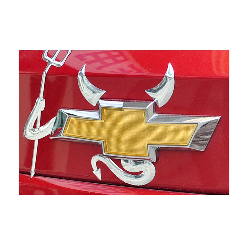 3D Chrome Devil Decal Car or Truck Custom Demon Stickers Horns Car