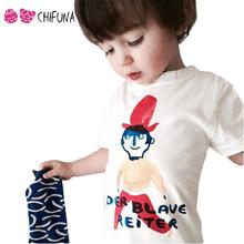 Bobo Chooses New 2016 Kids Casual Cotton Top Tees Cotton T-shirt Cartoon Printer Top Tee Kids Clothing Fashion Clothe Summer