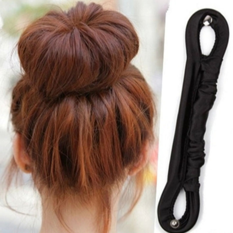 DIY Hair Styling Tools Hair Bun Roller Fashion Black Barrette For Headwear Quick Messy Donut Hair Accessories Hairstyle FS2064