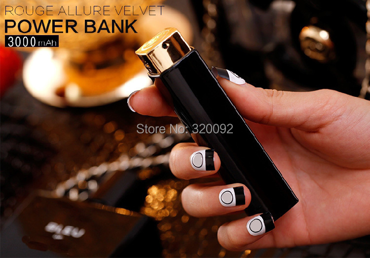 8pcs Luxurious UV Lacquer Portable CC Lipstick Power Bank 3000mAh For iPhone 6 6plus 5s IOS
