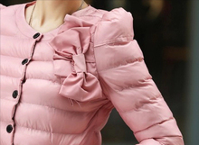 2014 new women ZAB padded jacket to keep warm in winter ladies fashion decorative bow Slim