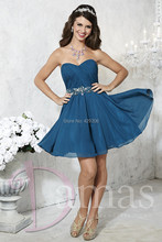 Graceful Beaded Rhinestone A Line Cocktail Homecoming Dresses With Sweetheart Uniform Fold Lace Up Chiffon Party Dresses