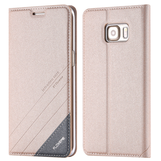 FLOVEME S6 Edge Plus Luxury Brand Flip Leather Case For Samsung Galaxy S5 S6 S7 Плюс G9280 Карт Бумажника Стенд Крышка Телефона кобура