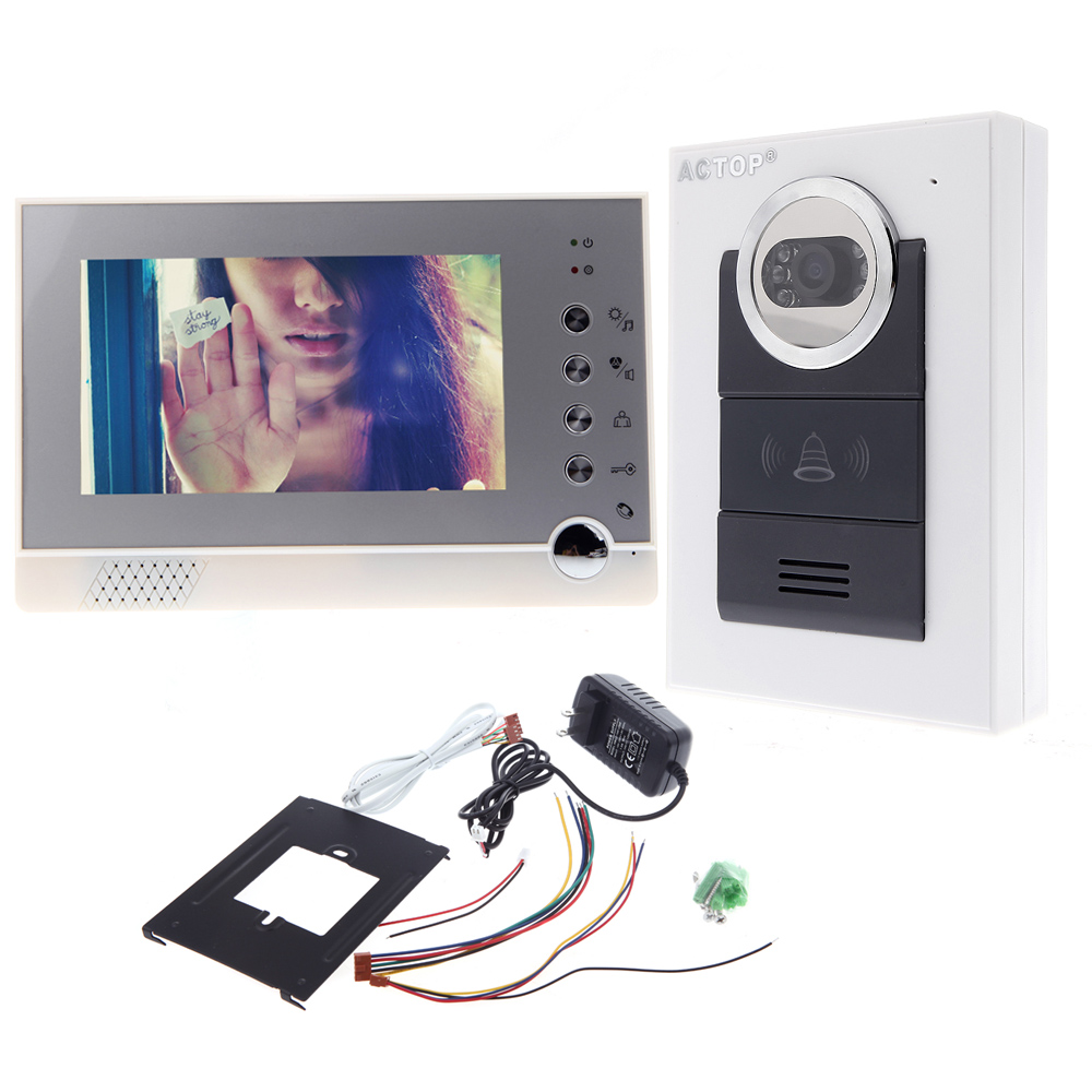 Купить 7 «tft lcd цвет видео домофон домофон домофон дверь Белл системы ...
