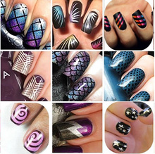 1 Sheet 3D DIY Nail Art Manicure Stencil Stickers Stamping Tips Guide Nails Decoration DIY Beauty Nail Tools Decoration