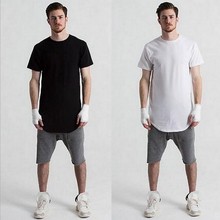 2016 pure t-shirt white wholesale extended long tshirt mens hip hop new design street men cheap t shirt hot sell